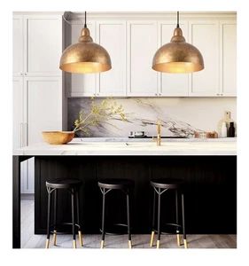 2 Pack Coppe Pendant Light 11.8" Kitchen Island Farmhouse Hanging Light Dome - Picture 1 of 9
