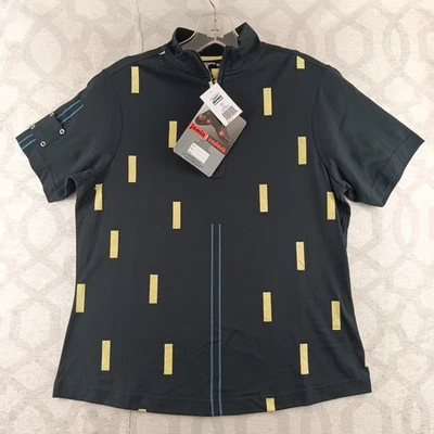 Camisa polo de golf Jamie Sadock para mujer pequeña 1/4 cremallera negra colorida ligera Foto 1 de 4