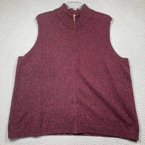 CJ Banks Pullover Weste Damen 2X burgunderrot meliert Stehkragen durchgehender Reißverschluss vorne - Bild 1 von 10