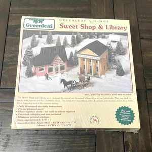 Vintage Greenleaf Village Sweet Shop & Bibliothek Kit Puppenhaus Made in USA NOS versiegelt - Bild 1 von 12