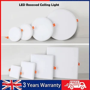 LED Einbauleuchte Panel Decken Einbauleuchte Ultra Slim Rund & Eckig Flach Panel - Bild 1 von 23