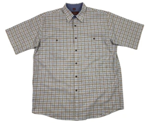 BANJO PATERSON Shirt Glo Weave Beige Checks Collared Button-Up Size L - Picture 1 of 11