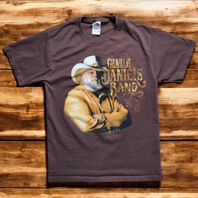 Camiseta De Colección Y2K Charlie Daniels Banda Marrón Música Country Gráfica Mediana Foto 1 de 4