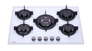 MILLAR GH7051PW 5-flammiges weißes Einbaukochfeld Gas auf Glas 70 cm - Bild 1 von 9