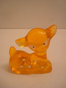 Lucite Orange Spotted Deer Figurine Retro Decor Collectibles Vintage - Picture 1 of 2