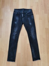 DSQUARED2 Black Cotton Denim pants Ripped size IT 48 W32" Stretchy 