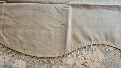 Valence With Beading Detail - Velvet Mustard Yellow. Set of 2. 54"x15" - Image 1 of 4