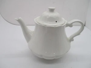 Wm Adams & Sons Empress White Teapot Real English Ironstone 1960's Micratex VTG - Picture 1 of 9