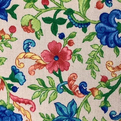 New Kaufman Drape Upholstery Fabric 22 yards Floral Off White Peach Blue Green - Image 1 of 4