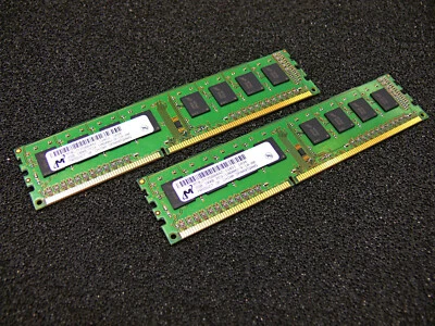 HP RAM 4GB PC3-10600U DIMM DDR3 1333 SDRAM 497157-D88 MICRON MT8JTF25664AZ - Immagine 1 di 4