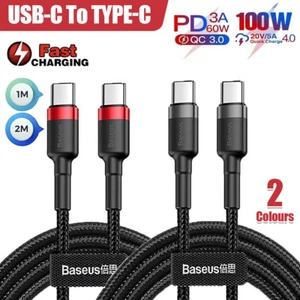 60W 100W Baseus USB C to Type C Charger Cable PD Fast Charge Lead for Samsung - Picture 1 of 14