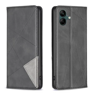 For Samsung Galaxy A06, Luxury Geometry Leather Wallet Card Slot Flip Case Cover - Picture 1 of 7
