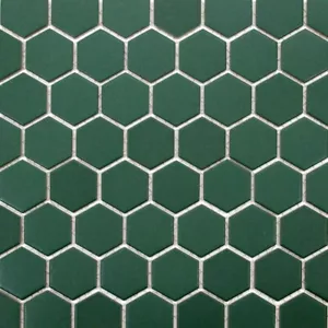 1.5" Hexagon Matte Green Porcelain Mosaic Wall And Floor Tile - Picture 1 of 1