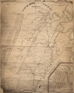 1847 Map of Berkeley County Virginia Fort Frederick Martinsburg Genealogy - Picture 1 of 3