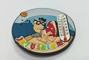 Collectable Silicone Thermometer Heat Measure Camel Jerusalem Oval Fridge Magnet - Picture 1 of 3