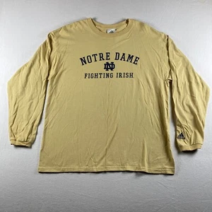 Camisa Notre Dame Para Hombre Grande Amarilla Manga Larga Adidas NCAA Lucha Irlandesa - Imagen 1 de 8