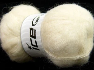 Cream Bermuda Mohair Yarn 35047 Ice Yarns DK 100gr 546yds - Picture 1 of 3