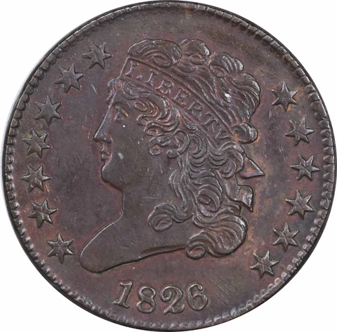 1826 Half Cent AU Slider Uncertified #244 Cover