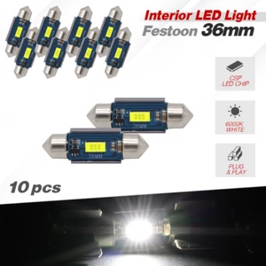 10pcs 36mm Festoon White CSP LED Interior Dome Map Trunk License Plate Light - Bild 1 von 8