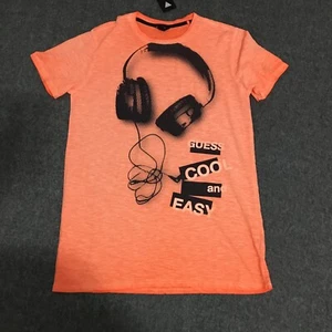 Guess Boys Shirt 18 Orange Short Sleeves XL Youth NWT - Picture 1 of 10
