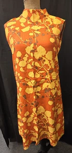 Vintage 60s Handmade Sleeveless Summer Dress Size M/L with Jackie O Collar - Picture 1 of 5