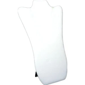 White Faux Leather Necklace Pendant Jewelry Display Bust 8 5/8" x 14 1/8" - Picture 1 of 1