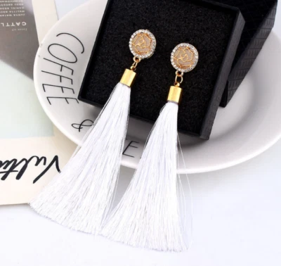 Boho Long Tassel Dangle Earrings Fringe Drop Hook Earrings Womens Girl Jewellery - Image 1 of 3