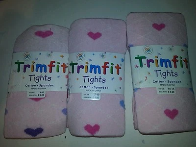Medias de punto rosa claro marca Trimfit para niñas diseños de corazones coloridos 4-6 10-14    Foto 1 de 2