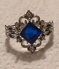 Silver Tone Sapphire Ring CZ Kohl's Promise Ring Size 7