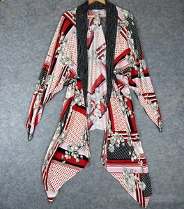 Free People Morning Glory Floral Print Kimono Women One Size Red Drapey All Tous - Picture 1 of 14