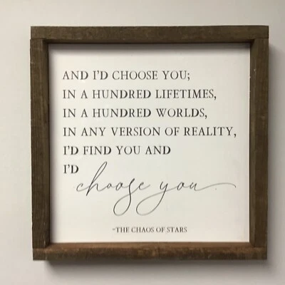 Id Choose You in Hundred Lifetimes Worlds Love SciFi Alt Universe настенное искусство цитата - Изображение 1 из 4