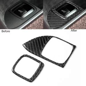2Pcs For Porsche Cayenne 03-10 Carbon Fiber Rear Trunk Switch Button Cover Trim - Picture 1 of 10