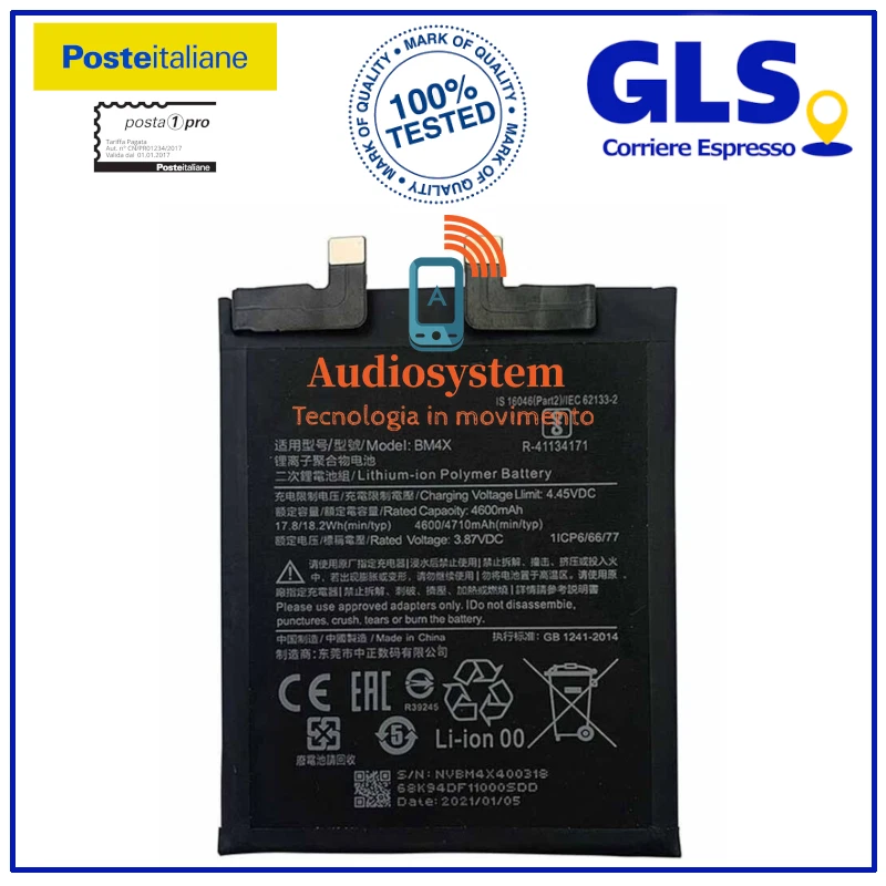 BATTERIA PILA per XIAOMI MI 11 5G / 11T 5G M2011K2G BM4X 4600MaH PARI ORIGINALE - Imagen 1 de 1