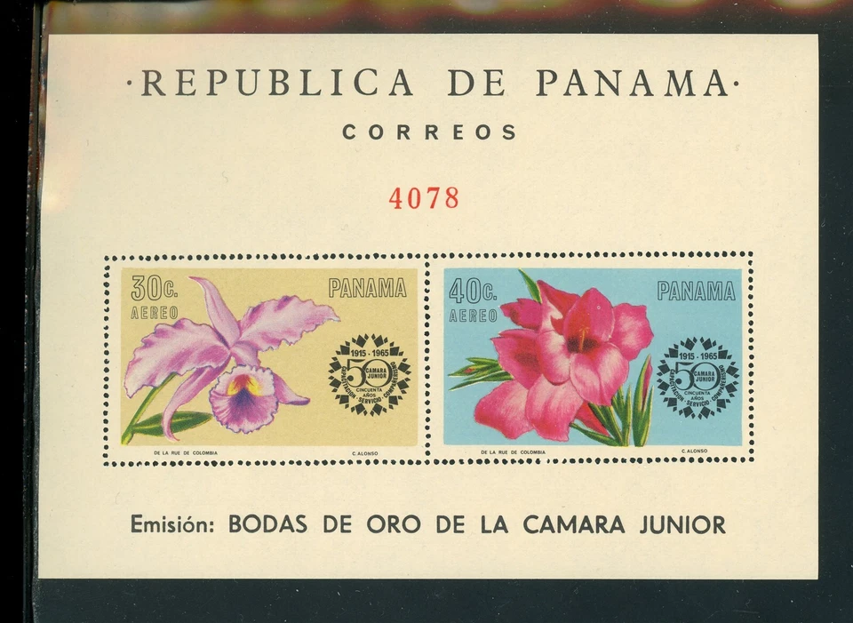 Panamá Michel BL #44 MNH S/S Flores Junior Cámara de Comercio $$ Foto 1 de 1