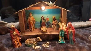 Set de Belén Sears Musical Iluminado 10 piezas Papel Maché con Caja Japón Funciona - Imagen 1 de 7