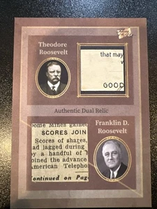 Pieces Of The Past Theodore Franklin Roosevelt Duel Relic Card FDR WW2 2025 - Picture 1 of 2