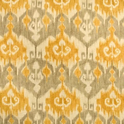 Richloom Tribal Ikat CHAMOMILE GOLD Drapery Upholstery Pillow Sewing Fabric BTY - Image 1 of 4