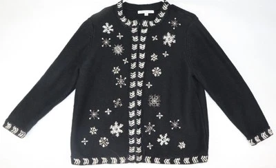 MERCER STREET STUDIO Grannycore Feo Suéter Cárdigan Suéter 3D Copos de Nieve XL Foto 1 de 4