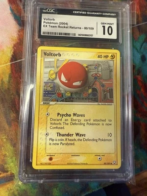 CGC 10 Voltorb EX Team Rocket Returns 80/109 Pokemon Card - Image 1 of 2