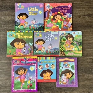Lot of 8 Dora the Explorer Books Storybook Scholastic Nickelodeon Kids Lot - Imagen 1 de 18