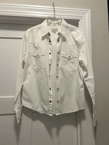 Camicia donna Tecovas taglia small stile western cotone a scatto perla bianca cowgirl - Foto 1 di 4