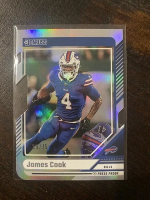 2024 Panini Donruss Football #105 James Cook Die-Cut Press Proof 25/75 - Image 1 of 2