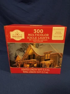 Menge 2 - 300 Holiday Time Multicolor Eiszapfen Lichter Weihnachten mit weißem Draht - Bild 1 von 5