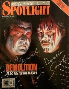 WWF Spotlight Magazine #6 Demolizione Autografata Beckett Certificato di autenticità - Foto 1 di 8