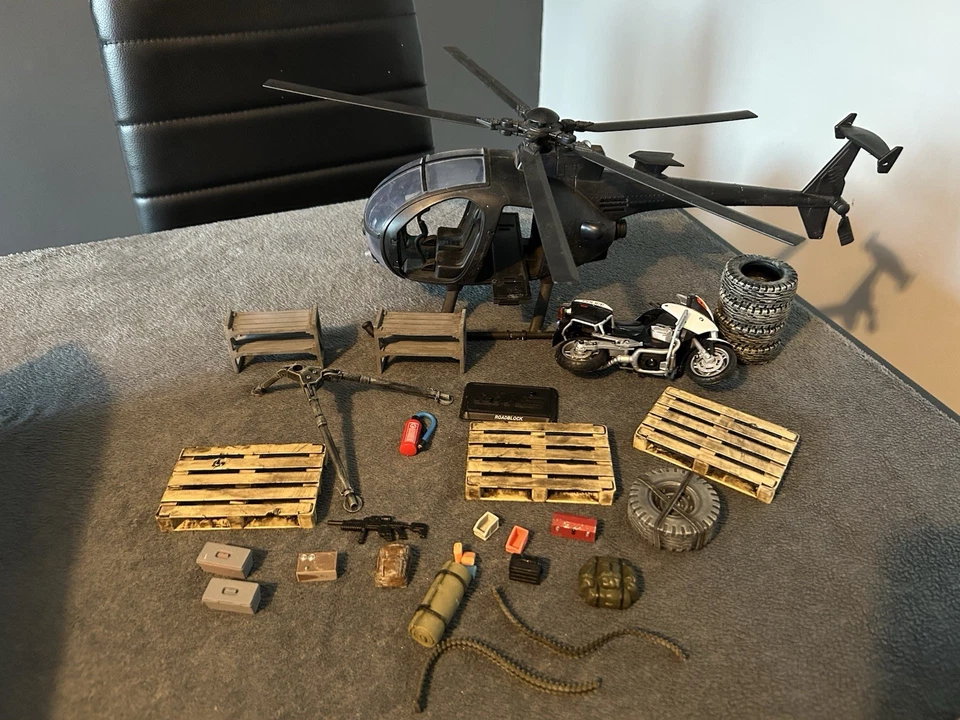 Custom 1:18 1/18 3.75 Action Figure Helicopter Diorama Joe Joytoy Force Rain - Image 1 of 4