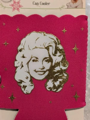 Dolly Parton 粉色罐装冷藏箱套饮料 Coozie 聚酯纤维 4 英寸 x 5 英寸派对礼品 — 第 1/3 张图片