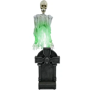 Haunted Hill Farm bewegungsaktiviertes schwebendes Skelett Geist über Grabstein von... - Bild 1 von 9