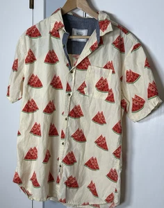 Camisa Para Hombre Talla Grande Recta Desteñida Estampado Sandía Tejida Estampado Ajustado - Imagen 1 de 8