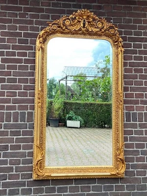 Mirror French Louis XVI Vintage Gold Gilt Frame Large Floor Wall Decor 1960s - Image 1 of 4