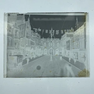 ANTIGUO 1900 Imperial Placa de Vidrio Fotografía Negativo The Strand Londres Reino Unido - Imagen 1 de 3